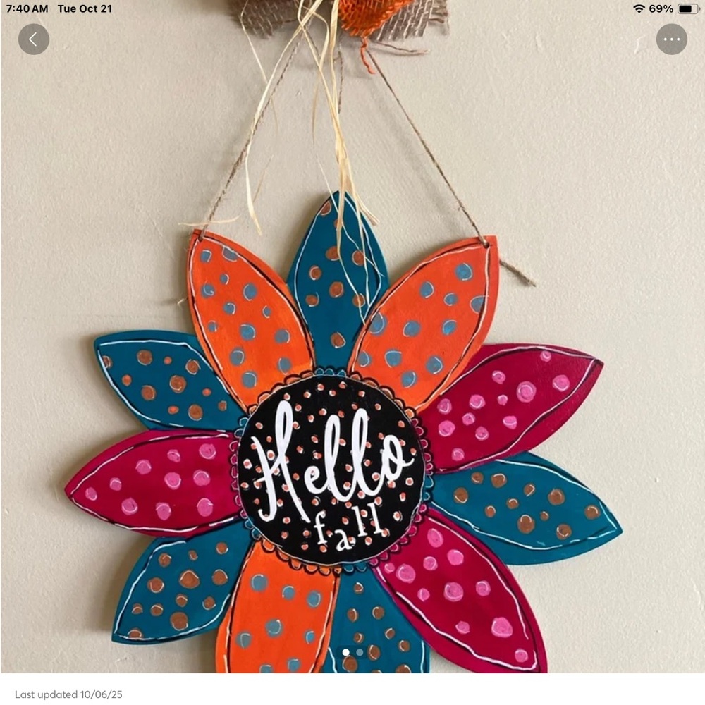 Colorful Funky Sunflower Wall Sign